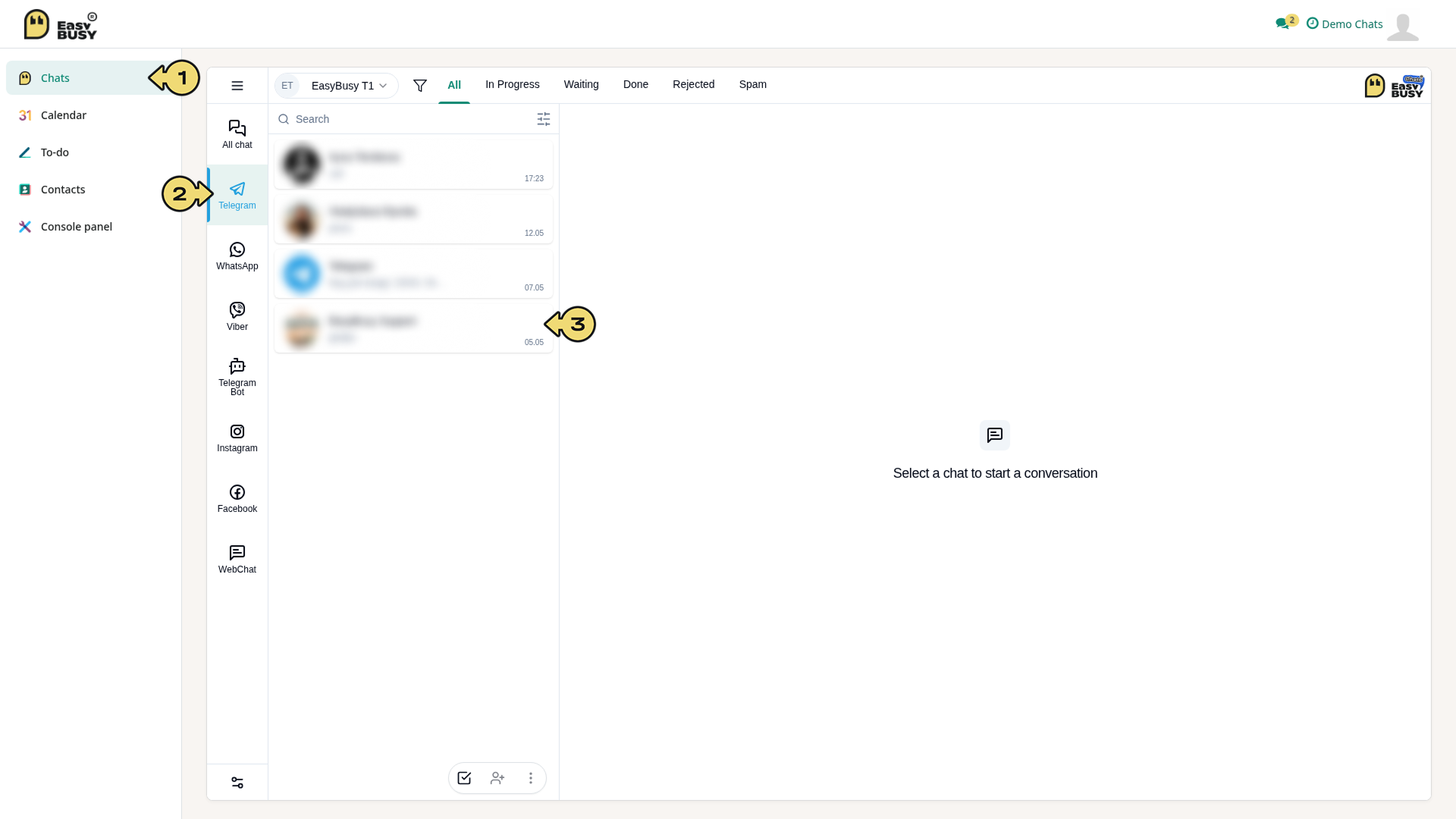 Telegram Integration – EasyBusy