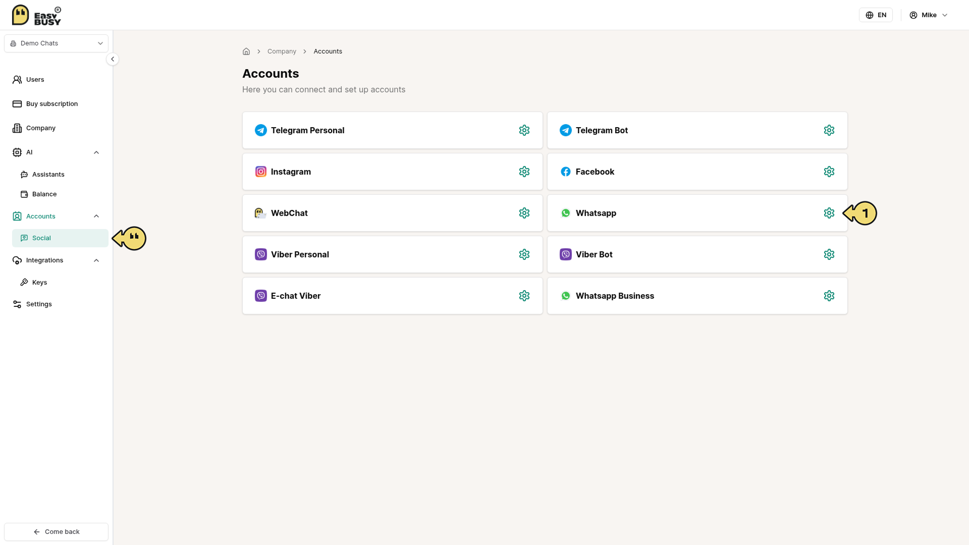 WhatsApp Integration – EasyBusy