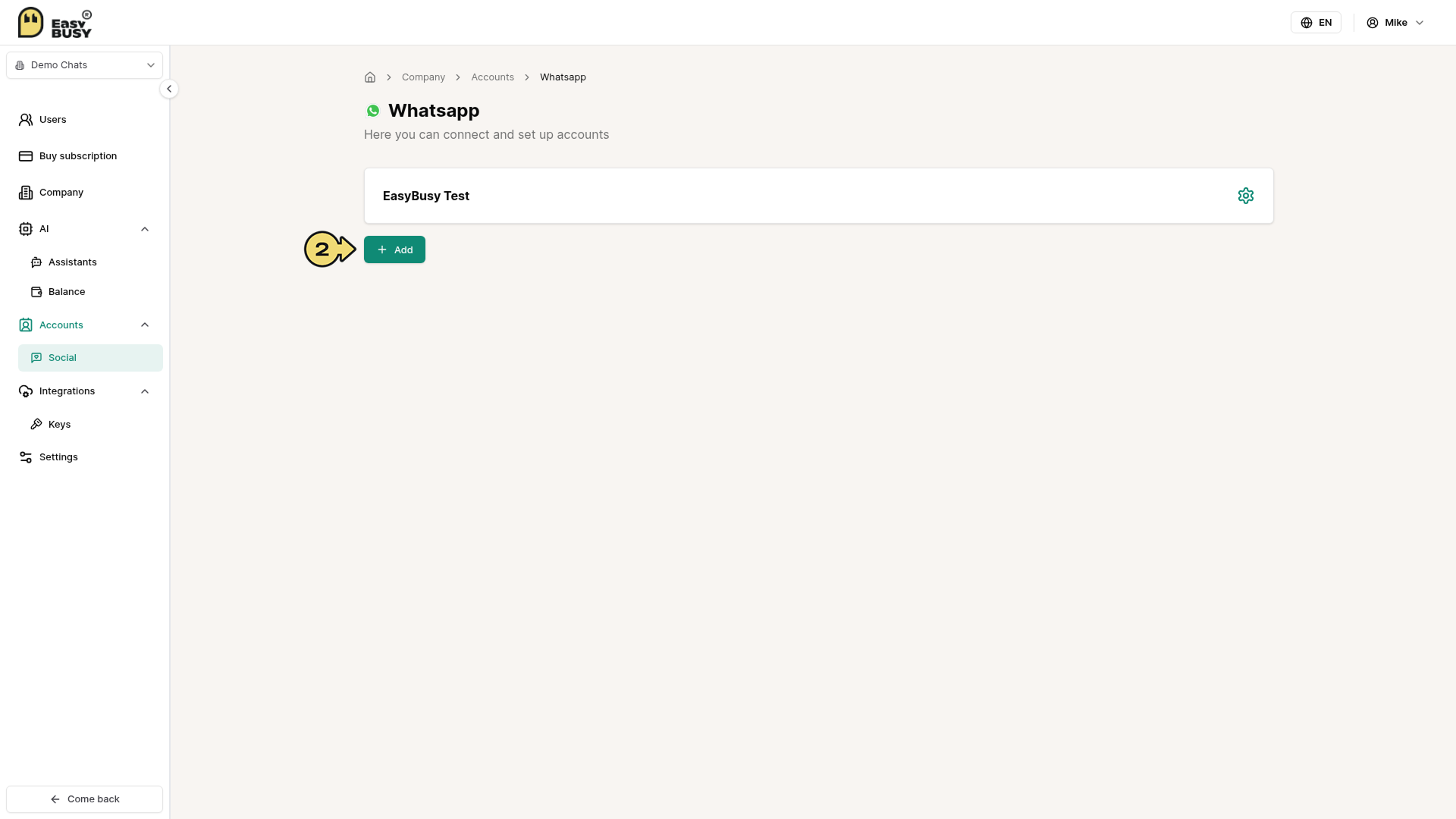 WhatsApp Integration – EasyBusy