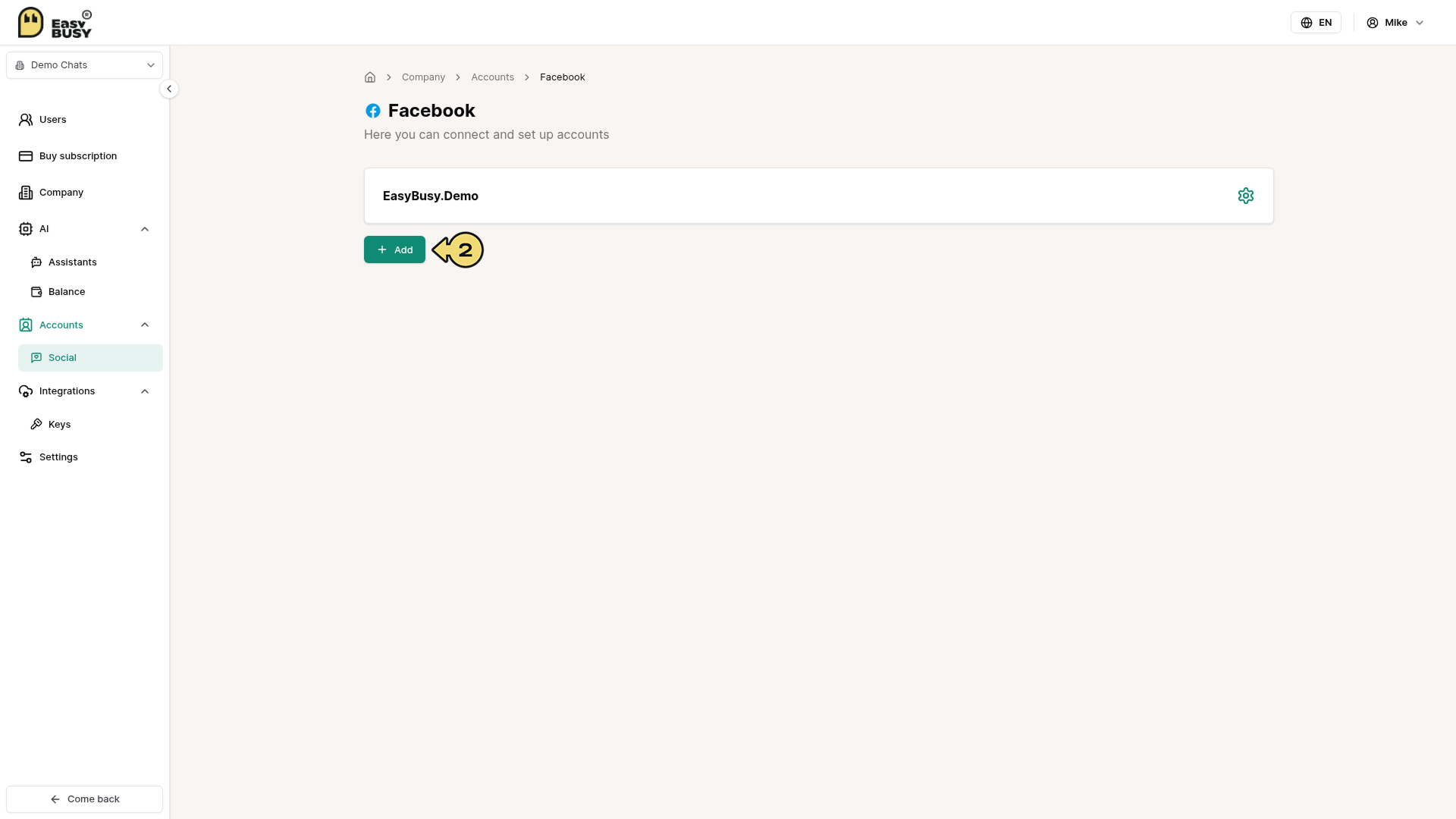 Facebook Messenger Integration – EasyBusy