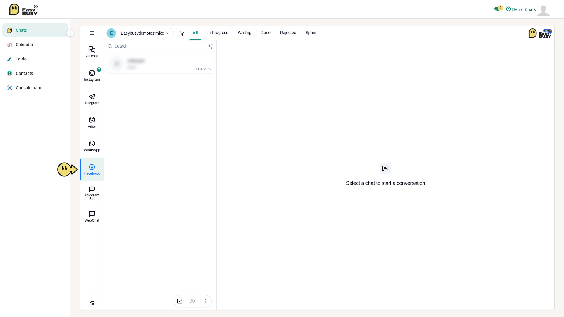 Facebook Messenger Integration – EasyBusy