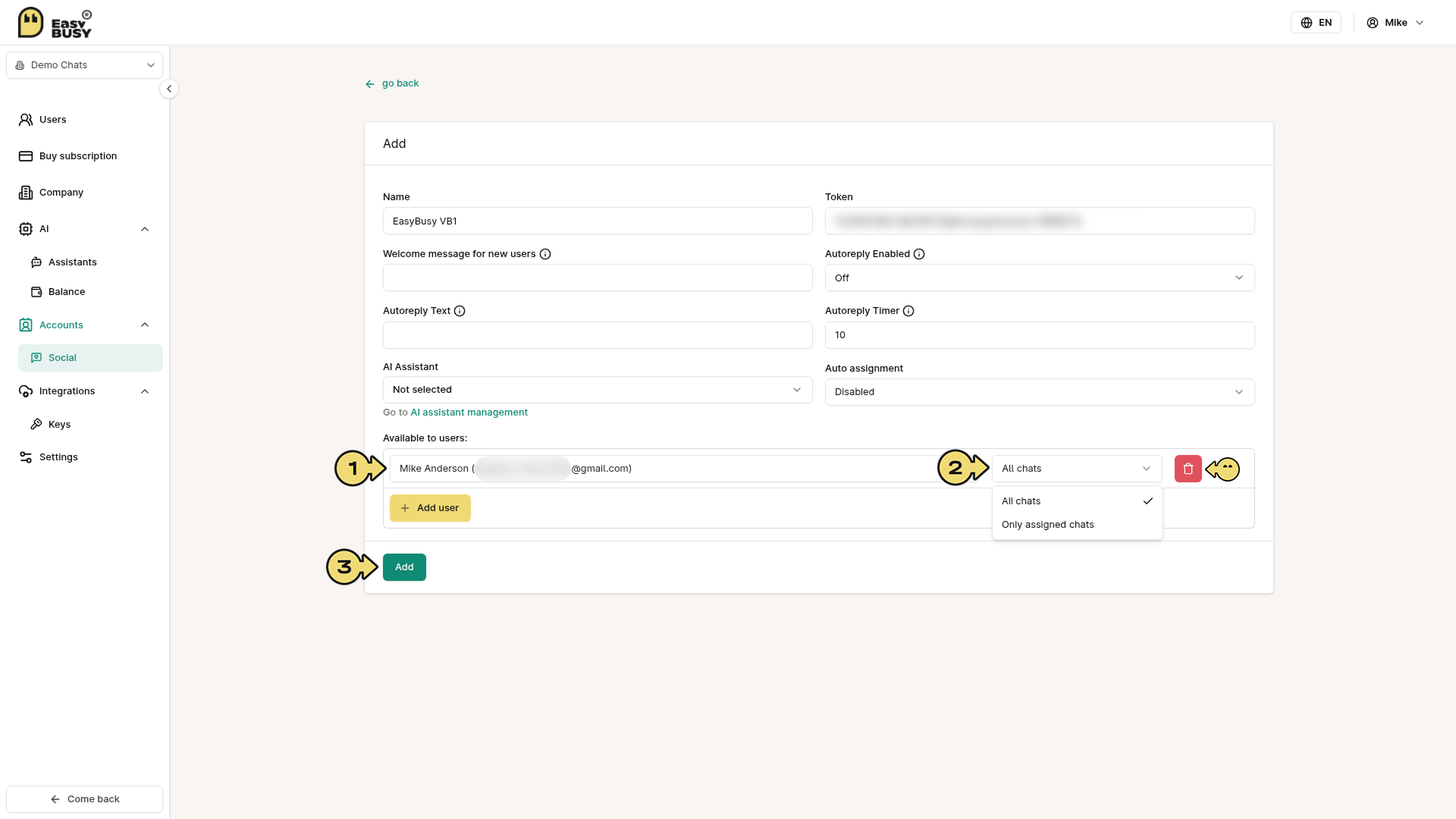 Viber Bot Integration – EasyBusy