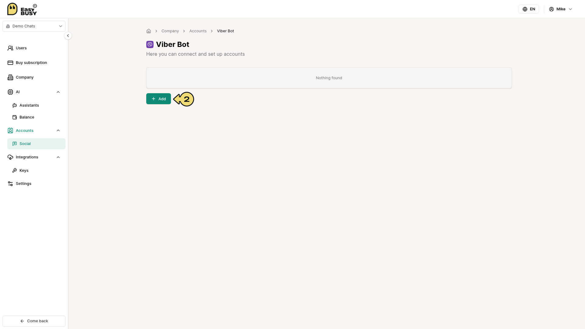 Viber Bot Integration – EasyBusy