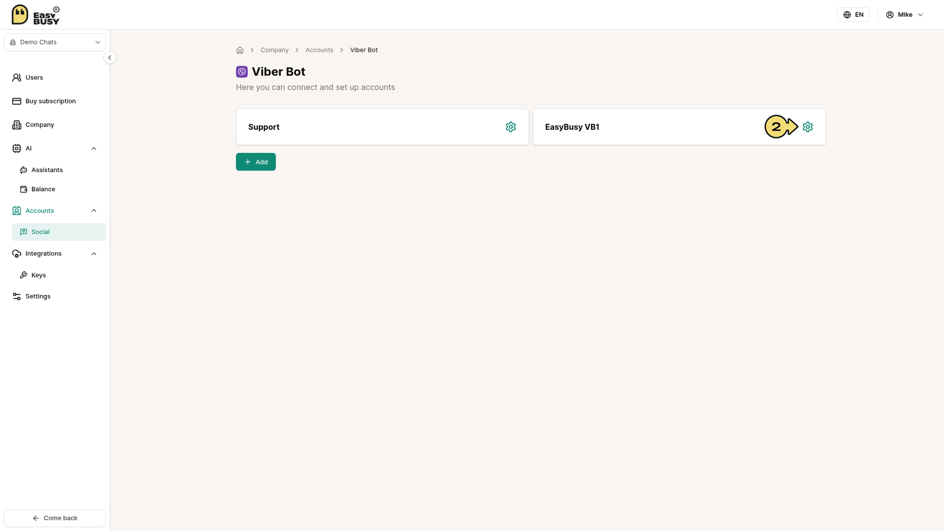 Viber Bot Integration – EasyBusy