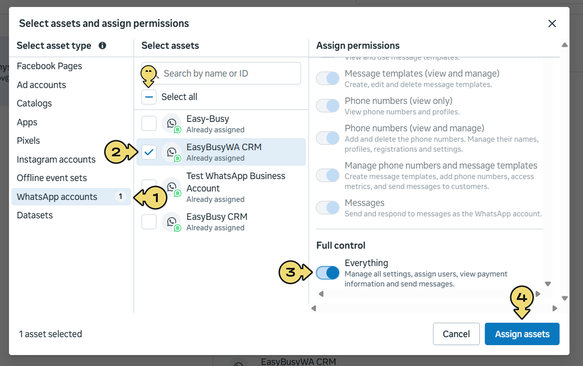 WhatsApp Business Account Integration – EasyBusy