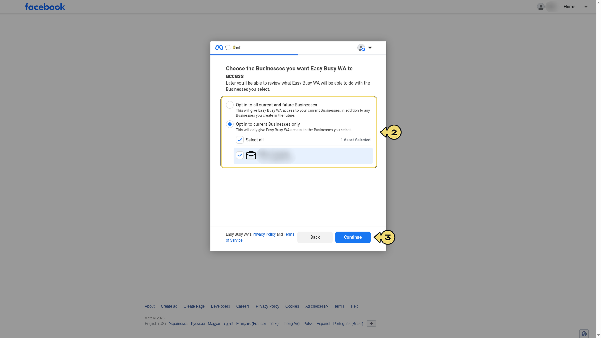 WhatsApp Business Account Integration – EasyBusy