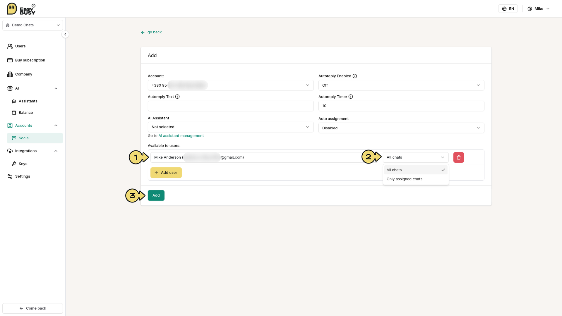 WhatsApp Business Account Integration – EasyBusy