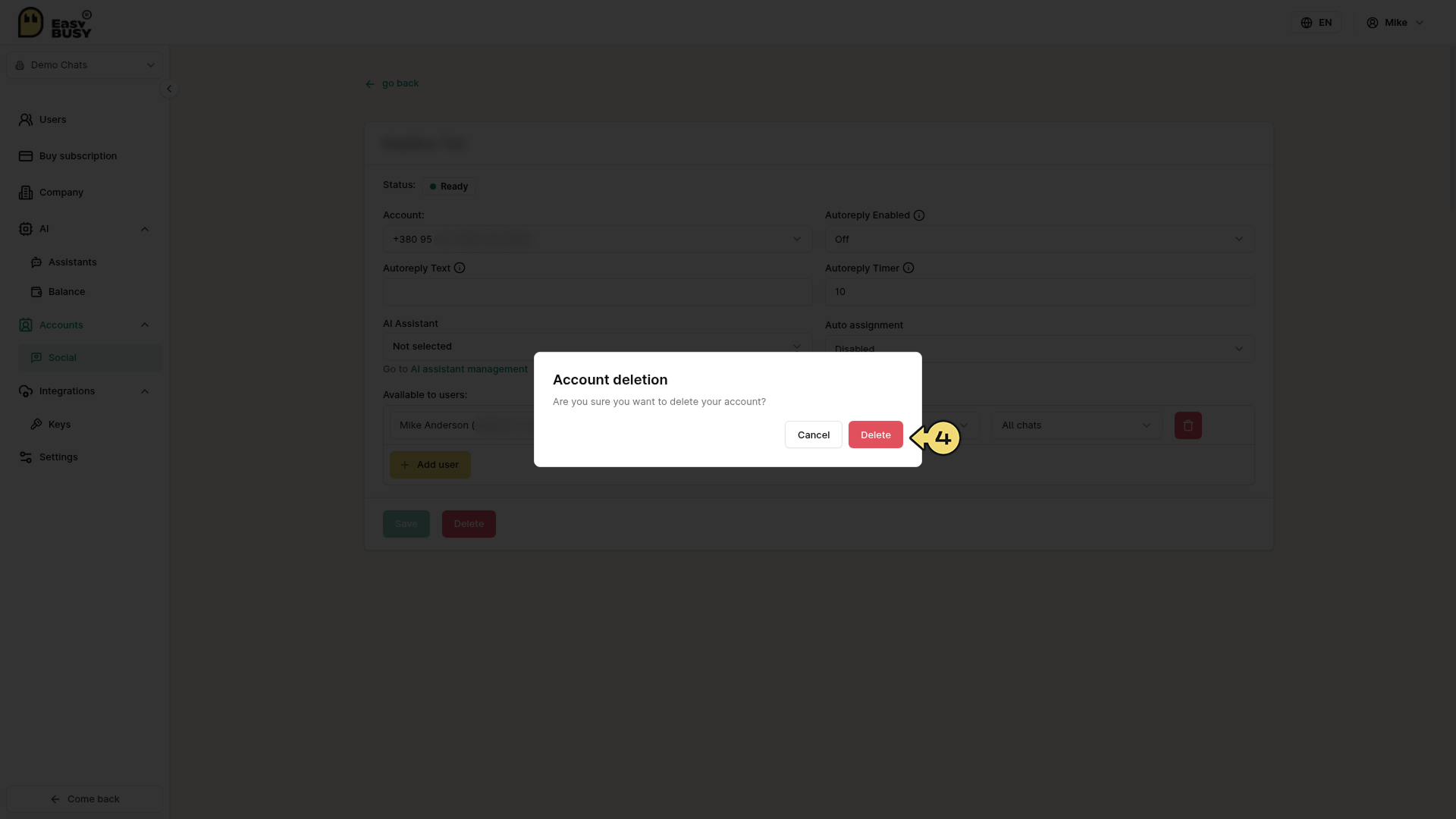 WhatsApp Business Account Integration – EasyBusy
