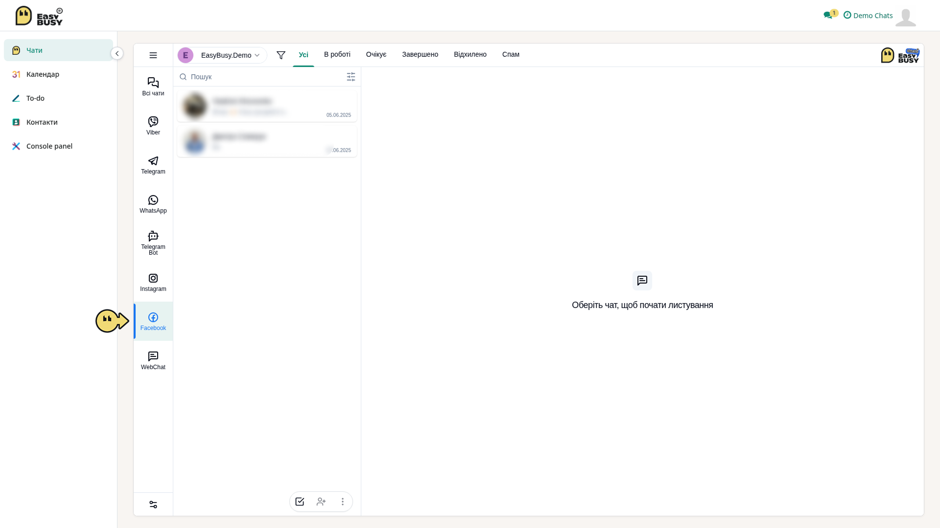 Facebook Messenger – EasyBusy Chats