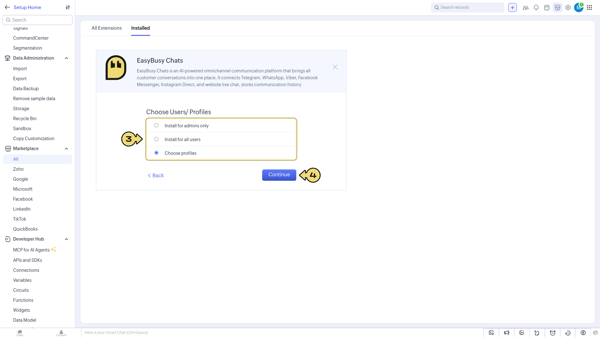 Integration in Zoho CRM – EasyBusy