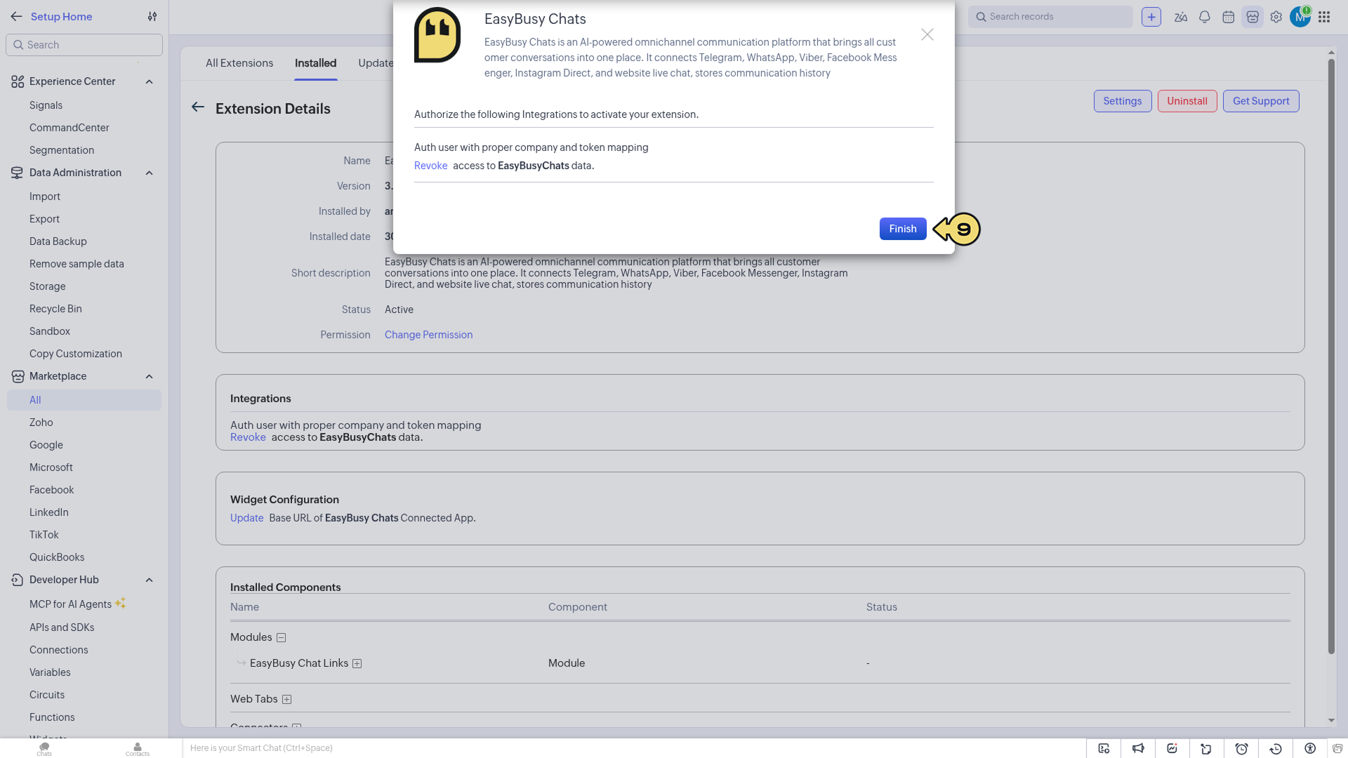 Integration in Zoho CRM – EasyBusy