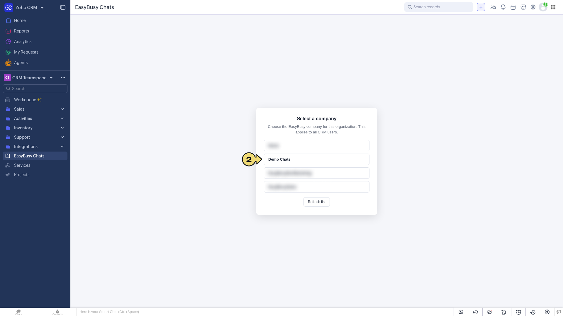 Integration in Zoho CRM – EasyBusy