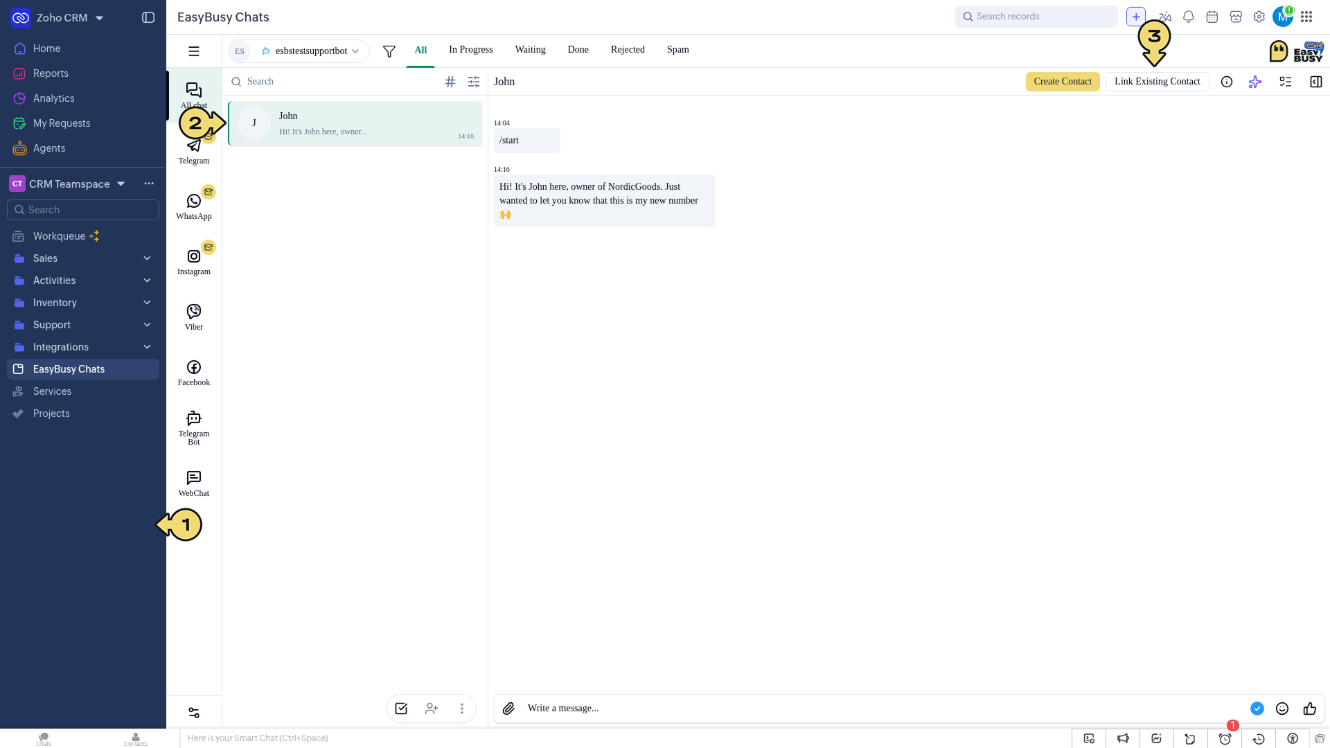Integration in Zoho CRM – EasyBusy