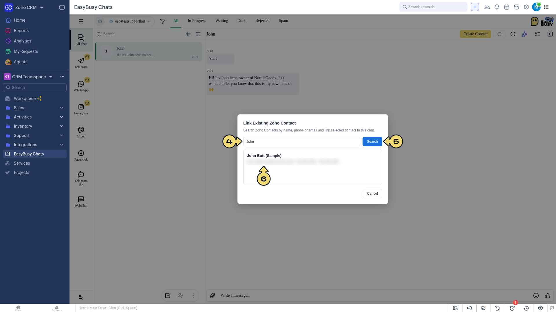 Integration in Zoho CRM – EasyBusy