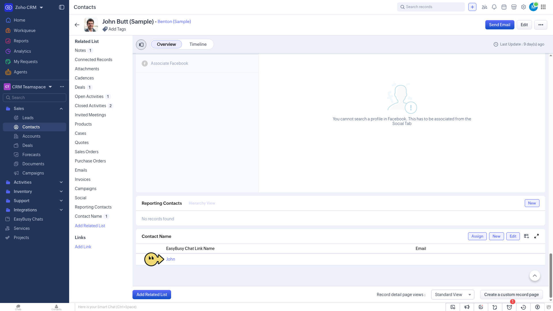 Integration in Zoho CRM – EasyBusy