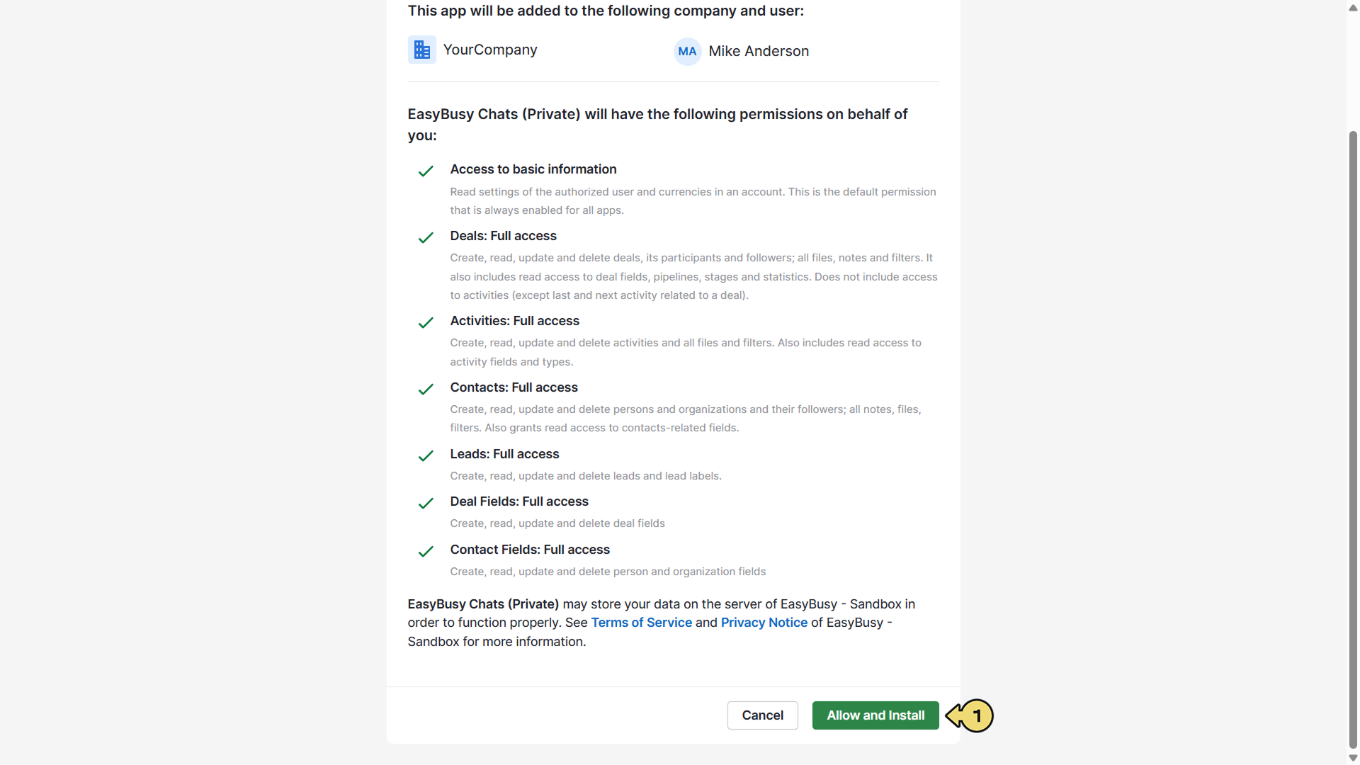 Підключення у Pipedrive – EasyBusy Chats