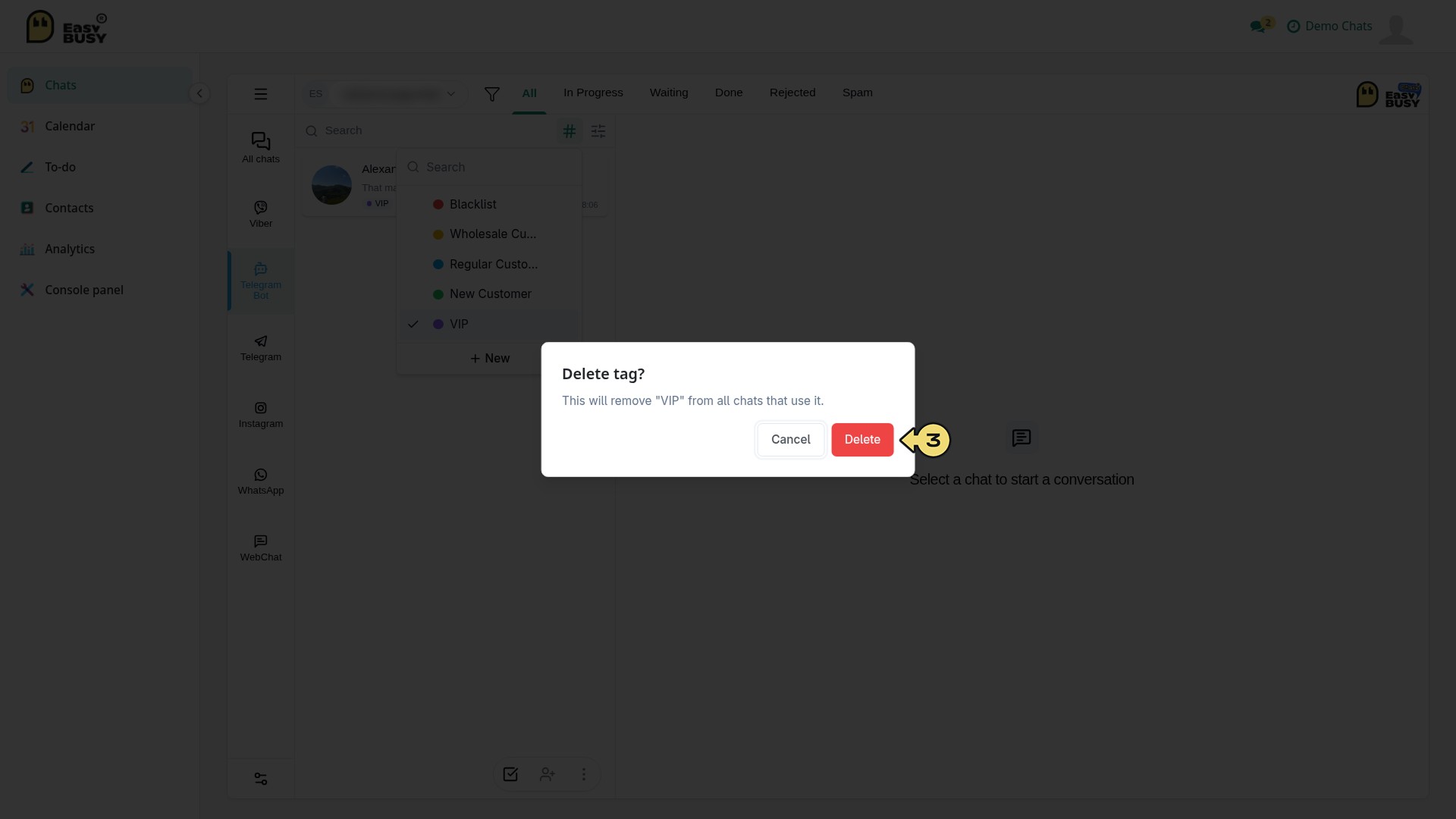 Managing chats – EasyBusy