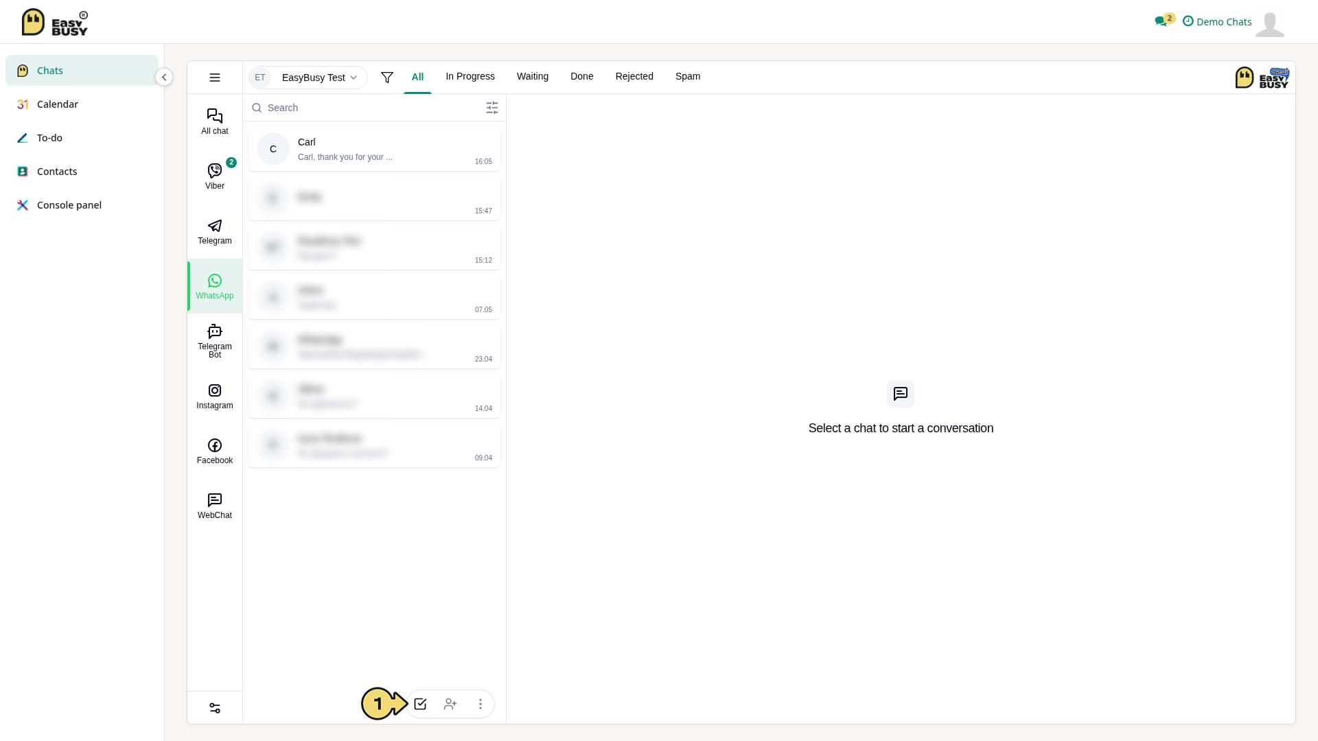 Managing chats – EasyBusy