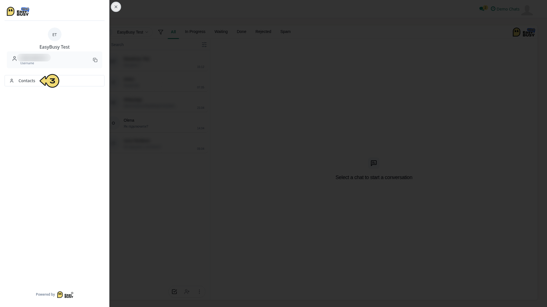 Contacts in Chats – EasyBusy