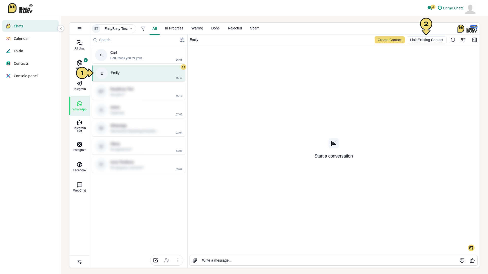 Contacts in Chats – EasyBusy