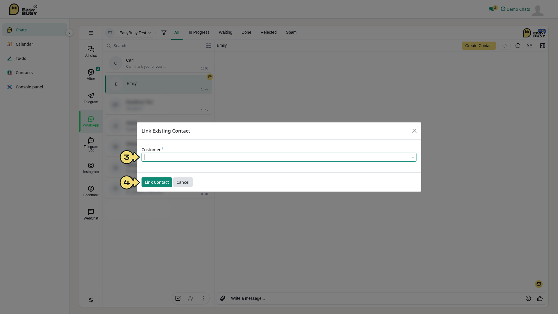 Contacts in Chats – EasyBusy