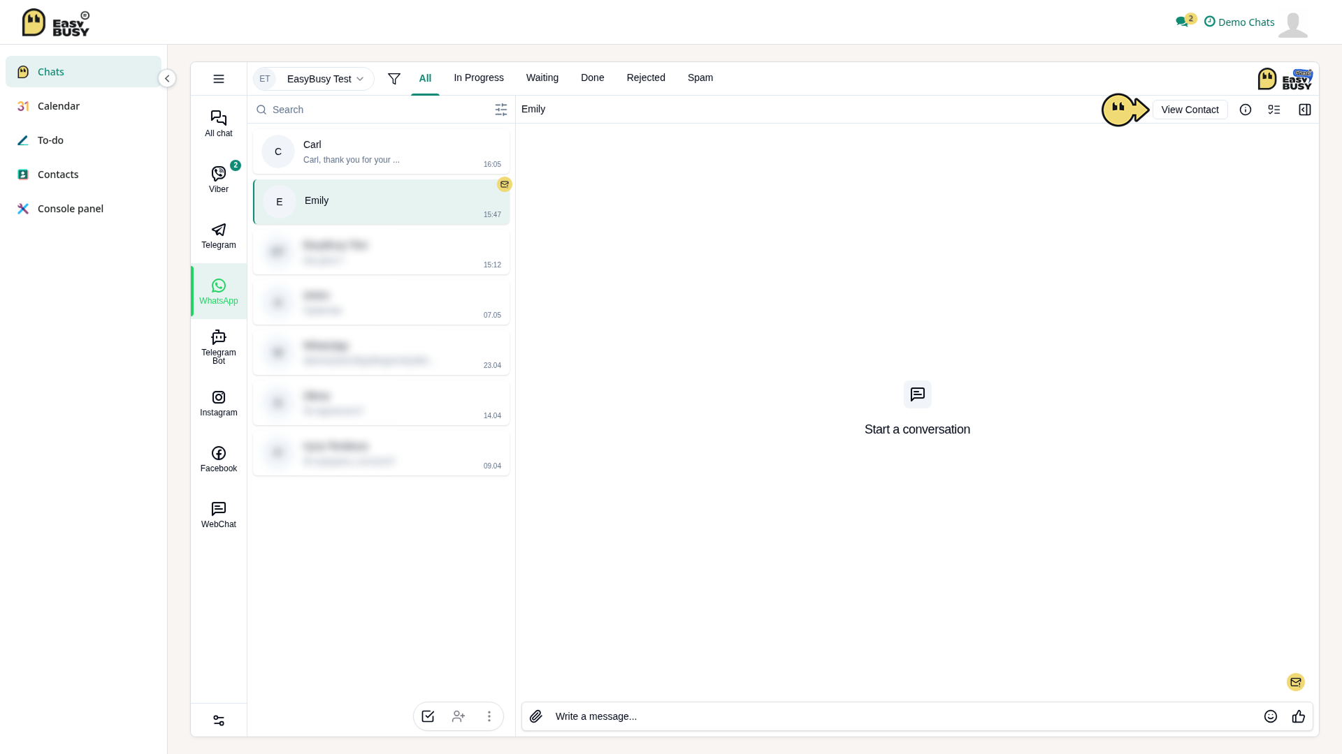 Contacts in Chats – EasyBusy